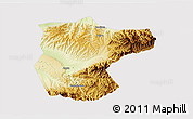 Physical 3D Map of Lantian, cropped outside