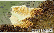 Physical 3D Map of Lantian, darken