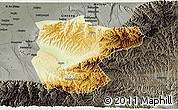 Physical 3D Map of Lantian, darken, semi-desaturated
