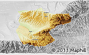 Physical 3D Map of Lantian, lighten, desaturated