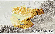 Physical 3D Map of Lantian, lighten, semi-desaturated