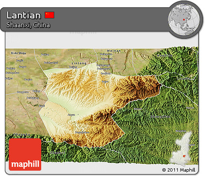 Physical 3D Map of Lantian, satellite outside