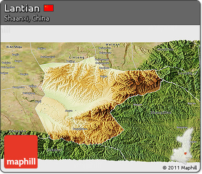 Physical 3D Map of Lantian, satellite outside