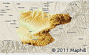 Physical 3D Map of Lantian, shaded relief outside