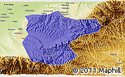 Political 3D Map of Lantian, physical outside