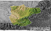 Satellite 3D Map of Lantian, desaturated