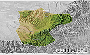 Satellite 3D Map of Lantian, lighten, desaturated