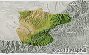 Satellite 3D Map of Lantian, lighten, semi-desaturated