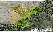 Satellite 3D Map of Lantian, semi-desaturated