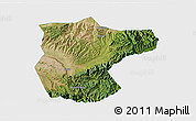 Satellite 3D Map of Lantian, single color outside