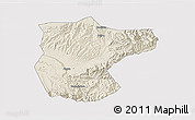 Shaded Relief 3D Map of Lantian, cropped outside