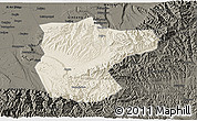 Shaded Relief 3D Map of Lantian, darken