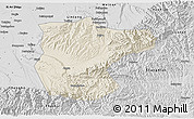 Shaded Relief 3D Map of Lantian, desaturated