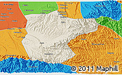 Shaded Relief 3D Map of Lantian, political outside