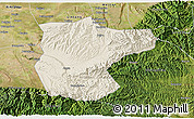 Shaded Relief 3D Map of Lantian, satellite outside