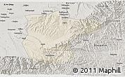 Shaded Relief 3D Map of Lantian, semi-desaturated