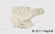 Shaded Relief 3D Map of Lantian, single color outside