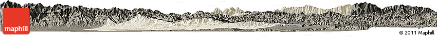 Shaded Relief Horizon Map of Lantian, darken