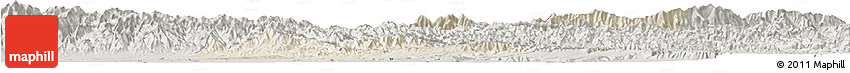 Shaded Relief Horizon Map of Lantian, semi-desaturated