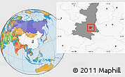 Political Location Map of Lantian, highlighted country, highlighted parent region