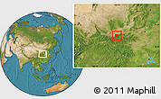 Satellite Location Map of Lantian