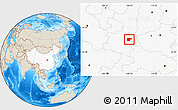 Shaded Relief Location Map of Lantian, highlighted country