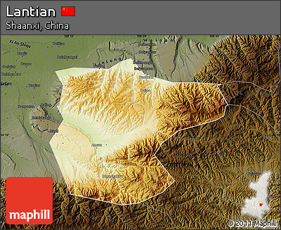 Physical Map of Lantian, darken