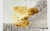 Physical Map of Lantian, lighten, semi-desaturated