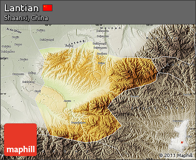 Physical Map of Lantian, semi-desaturated