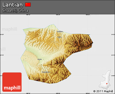 Physical Map of Lantian, single color outside