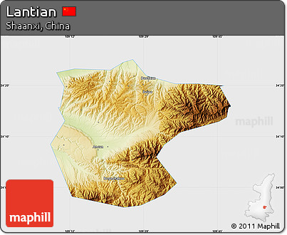 Physical Map of Lantian, single color outside