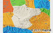 Shaded Relief Map of Lantian, political outside