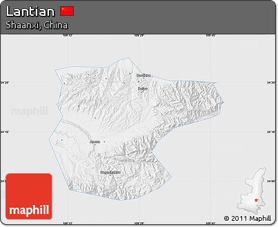 Silver Style Map of Lantian, single color outside
