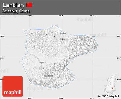 Silver Style Map of Lantian, single color outside