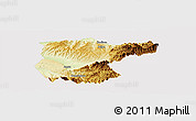 Physical Panoramic Map of Lantian, cropped outside