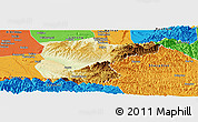 Physical Panoramic Map of Lantian, political outside
