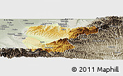 Physical Panoramic Map of Lantian, semi-desaturated