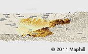 Physical Panoramic Map of Lantian, shaded relief outside