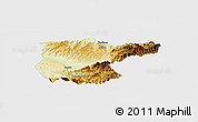 Physical Panoramic Map of Lantian, single color outside