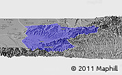 Political Panoramic Map of Lantian, desaturated