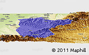 Political Panoramic Map of Lantian, physical outside
