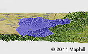 Political Panoramic Map of Lantian, satellite outside