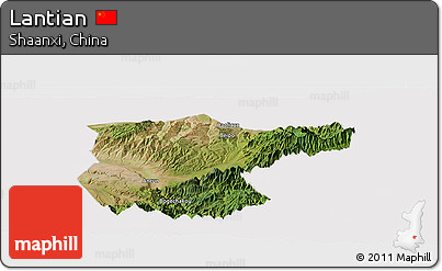 Satellite Panoramic Map of Lantian, cropped outside