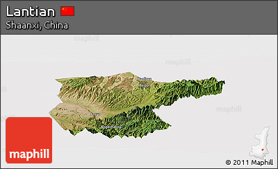 Satellite Panoramic Map of Lantian, cropped outside