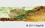 Satellite Panoramic Map of Lantian, physical outside