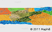 Satellite Panoramic Map of Lantian, political outside