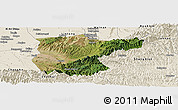 Satellite Panoramic Map of Lantian, shaded relief outside