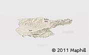 Shaded Relief Panoramic Map of Lantian, cropped outside