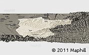 Shaded Relief Panoramic Map of Lantian, darken