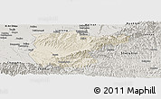 Shaded Relief Panoramic Map of Lantian, semi-desaturated